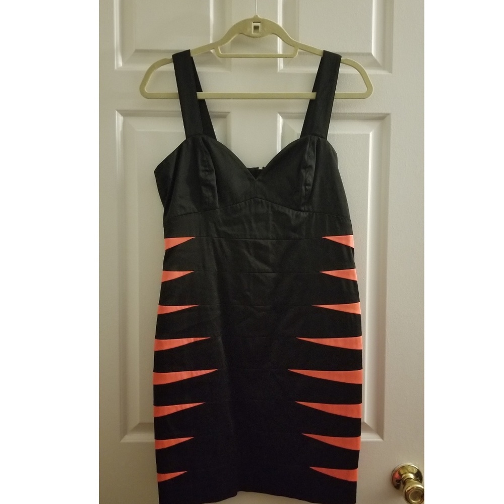 H&M Black and Hot Pink Bandage Dress